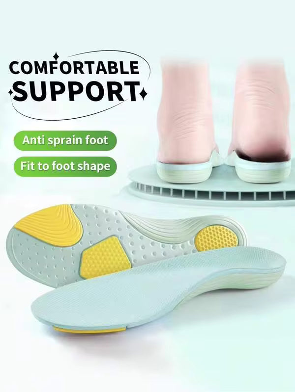 1 Pair Arch Support Athletic Shoe Insoles For Men & Women, Breathable Moisture-Wicking Shock-Absorbing Outdoor Training Shoe Accessories