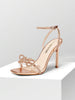 Women Bowknots Crystal High Heeled Sandals Fashion Square Open Toe Rhinestone Decor Ankle Strap Stiletto Sandals For Party Wedding Prom